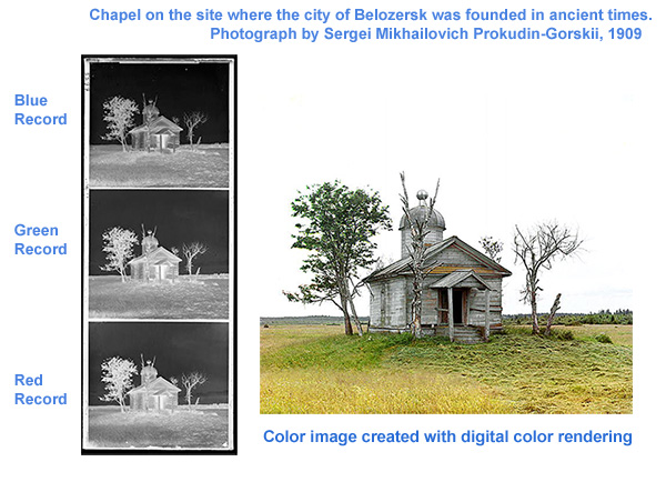 Color Photograph of chapel by Prokudin-Gorskii, 1909