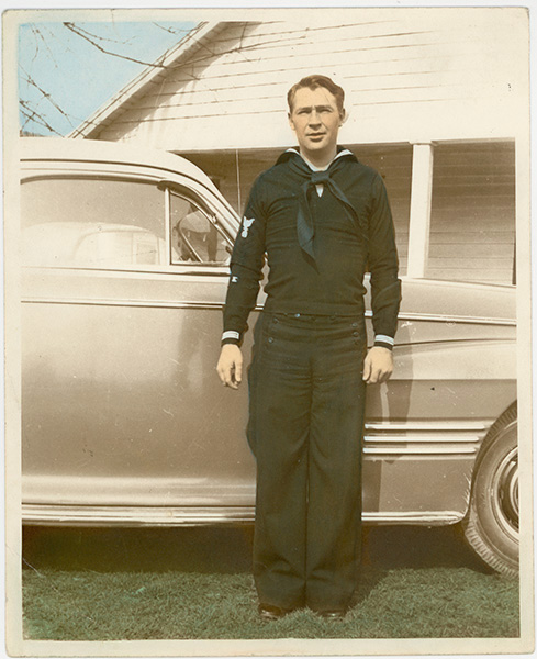 hand-tinted photograph of a sailor
